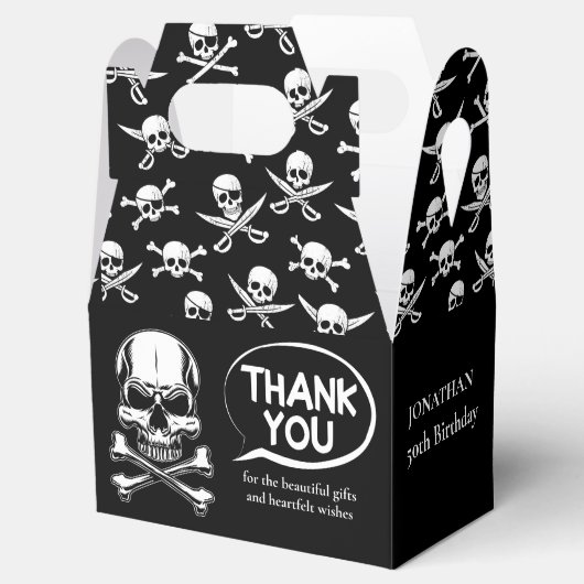 Pirate thema Party Volwassen Schip Schedel Zwart Bedankdoosjes (Geopend)