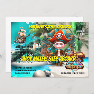 Pirate thema verjaardag jongen swashbuckling arrr kaart