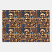 Pirate thema verjaardag schedel 3D skelet borst Inpakpapier Vel (Voorkant 2)