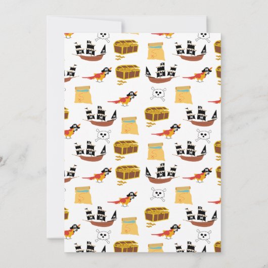 Pirate Thema Verjaardagsfeestje Dank u Bedankkaart (Achterkant)