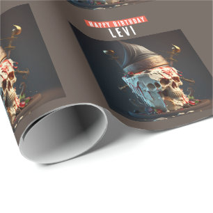 Pirate thema verjaardagstaart cadeaupapier