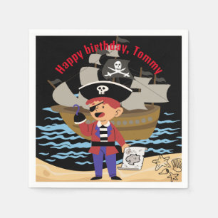 Pirate themated paper napkin/ skull & crossbones servet