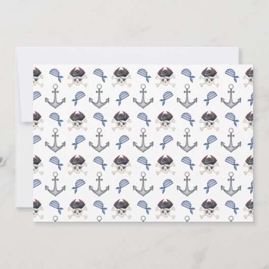 Pirate Thème Anniversaire Fête Invitation (Dos)