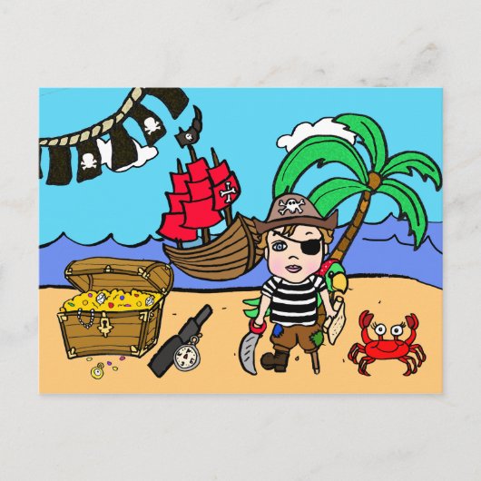 Pirate Thème Anniversaire Invitation (Devant)