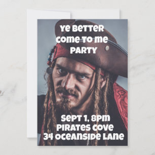 PIRATE THEME BIRTHDAY PARTIJ DOUANEVERZOEKEN KAART