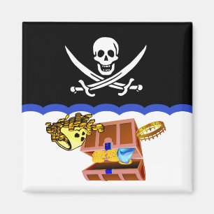 Pirate Theme:Clean Dirty Dish wasmachine magnet Magneet