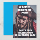 PIRATE THÈME DE L'ANNIVERSAIRE INVITATIONS PERSONN (Devant / Derrière)