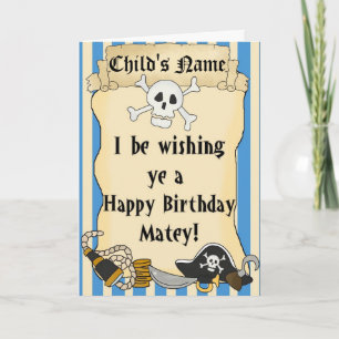 Pirate Theme Enfant Joyeux Anniversaire Carte 2