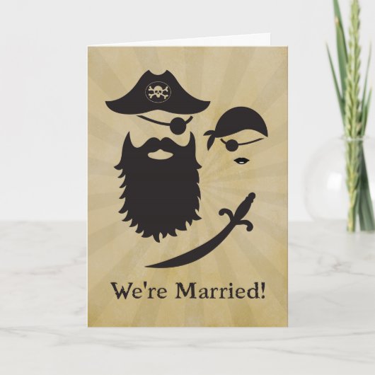 Pirate Theme Mariage Faire-part avec pirates (Devant)