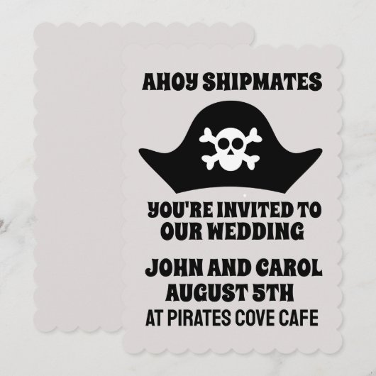 PIRATE THÈME NAUTIQUE INVITATIONS MARITIMES (Devant / Derrière)