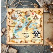 Pirate Thème Trésor Carte Anniversaire Fête
