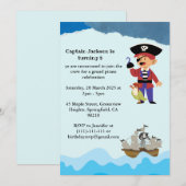 Pirate Themed Birthday Party Invitation Kaart (Voorkant / Achterkant)
