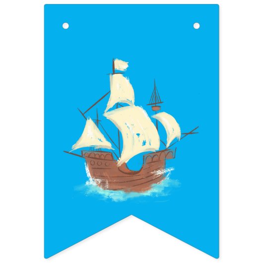 Pirate themed pret bunting / schedel & kruisbotten vlaggetjes (Tweede vlag)