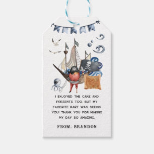Pirate Thétaire Birthday Party - Hartelijk dank vo Cadeaulabel