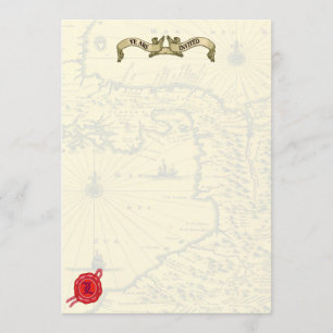 Pirate Thleed Wedding Invites Kaart