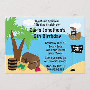 Pirate Treasure Birthday Party Kaart