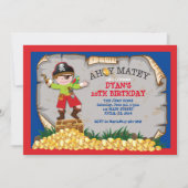 Pirate Treasure Chest Birthday Party Invitation Kaart (Voorkant)