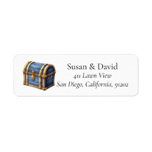 Pirate Treasure Chest gepersonaliseerd Etiket