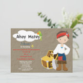 Pirate Treasure Hunt Birthday Invitation Kaart (Staand voorkant)