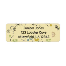 Pirate treasure kaart Retouradres Label