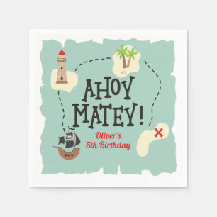 Pirate Treasure kaart Verjaardag Servet
