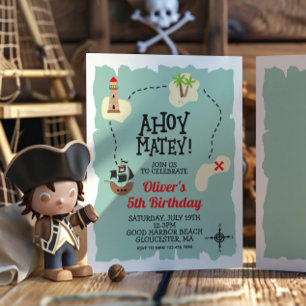 Pirate Treasure kaart Verjaardag Uitnodiging