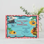 Pirate Treasure Map Anniversaire Fête Invitations (Debout devant)