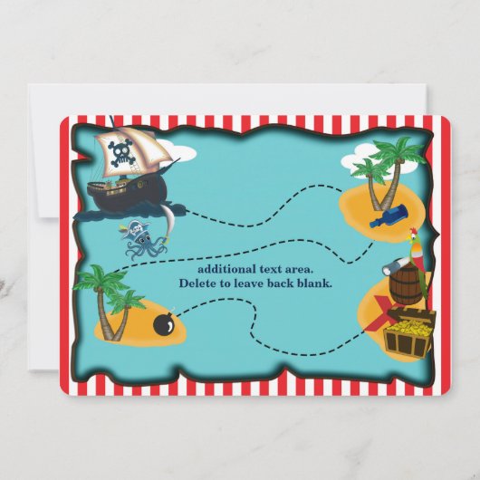 Pirate Treasure Map Anniversaire Fête Invitations (Dos)