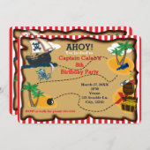 Pirate Treasure Map Anniversaire Fête Invitations (Devant / Derrière)