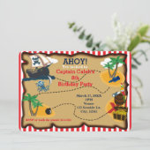 Pirate Treasure Map Anniversaire Fête Invitations (Debout devant)