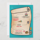 Pirate Treasure Map Anniversaire Navire Invitation (Devant)