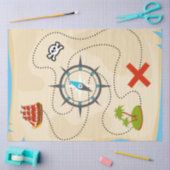Pirate Treasure Map Cartoon Illustration Tissuepapier (Craft)