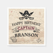 pirate Treasure Map Happy Birthday Servet (Voorkant)