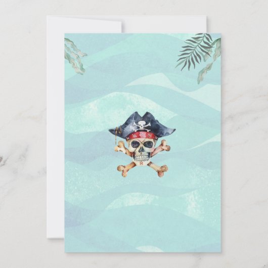 Pirate Treasure Map Kinder feestuitnodiging Kaart (Achterkant)