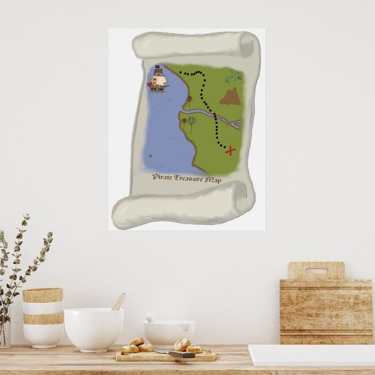 Pirate treasure map Poster du jeu (Cuisine)