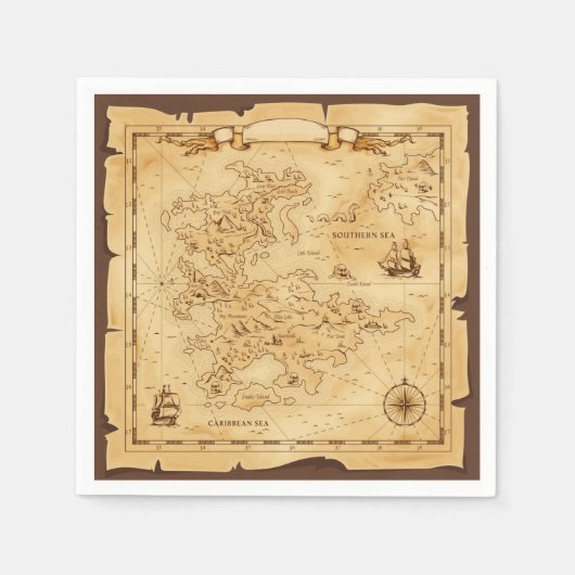 Pirate Treasure Map Servet (Voorkant)
