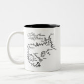 Pirate Treasure Map Tweekleurige Koffiemok (Links)