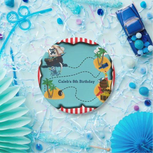 Pirate Treasure Map Verjaardagsfeest Borden Papieren Bordje (Feest)