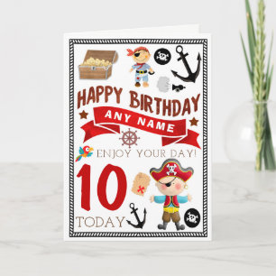 Pirate Treasure Personalized Birthday Card Kaart
