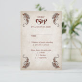 Pirate Treasure Wedding RSVP Kaartje (Staand voorkant)