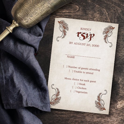 Pirate Treasure Wedding RSVP Kaartje