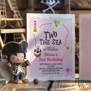 Pirate Two, de Roze Verjaardagsuitnodiging van het Kaart