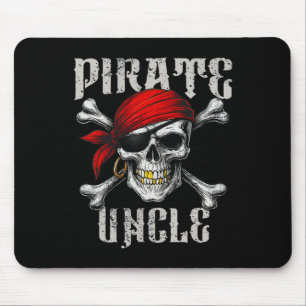 Pirate Uncle Jolly Roger Vlag en schedelbotten Muismat