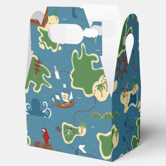 Pirate verjaardag schat avontuur blauw bedankdoosjes (Geopend)