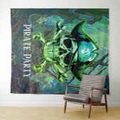 Pirate Verjaardagsfeest Achtergrond Wandkleed (In Situ (horizontaal))