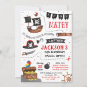 Pirate verjaardagsfeest kaart (Voorkant)