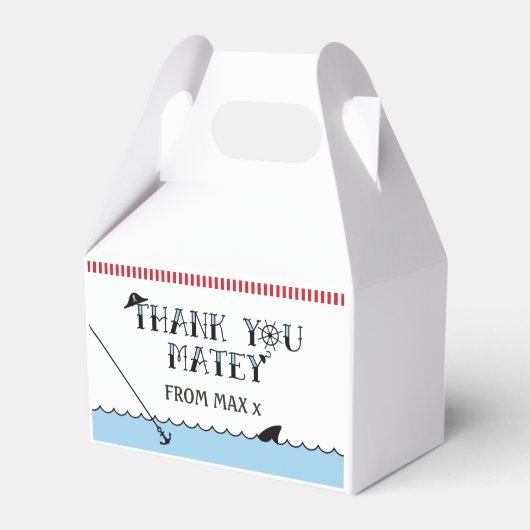 Pirate verjaardagsfeestje gunstbox bedankdoosjes (Voorkant Zijde)