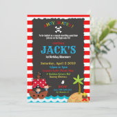 Pirate verjaardagsuitnodigingen Pirate Party Boy Kaart (Staand voorkant)