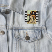  Pirate Vierkante Button 5,1 Cm (In situ)
