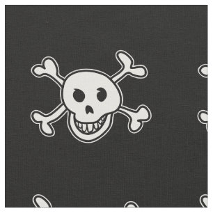 Pirate vlag schedel en gekruiste botten patroon st stof
